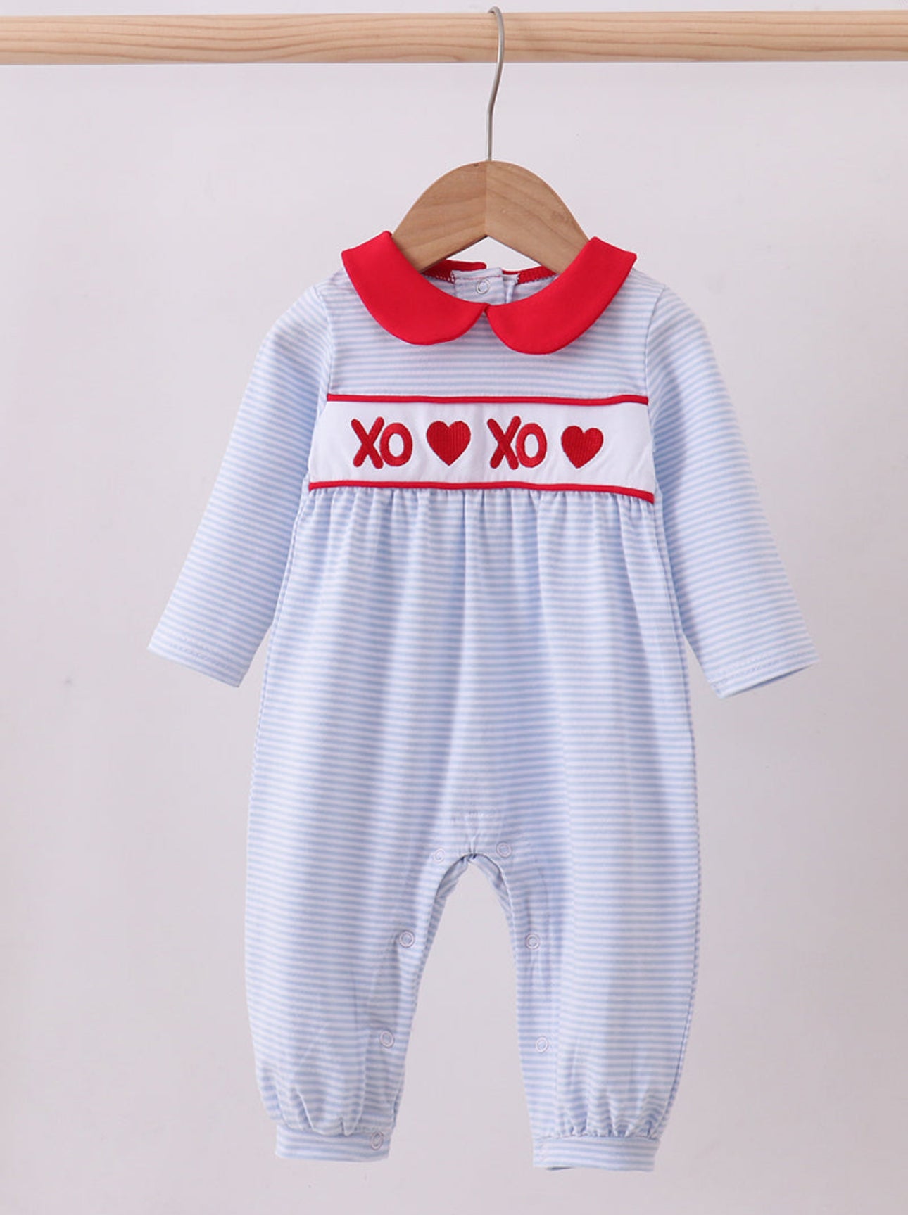 Blue XOXO romper