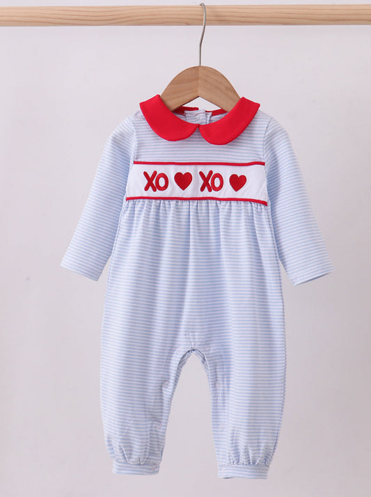 Blue XOXO romper