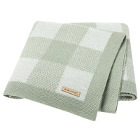 Green gingham knit blanket