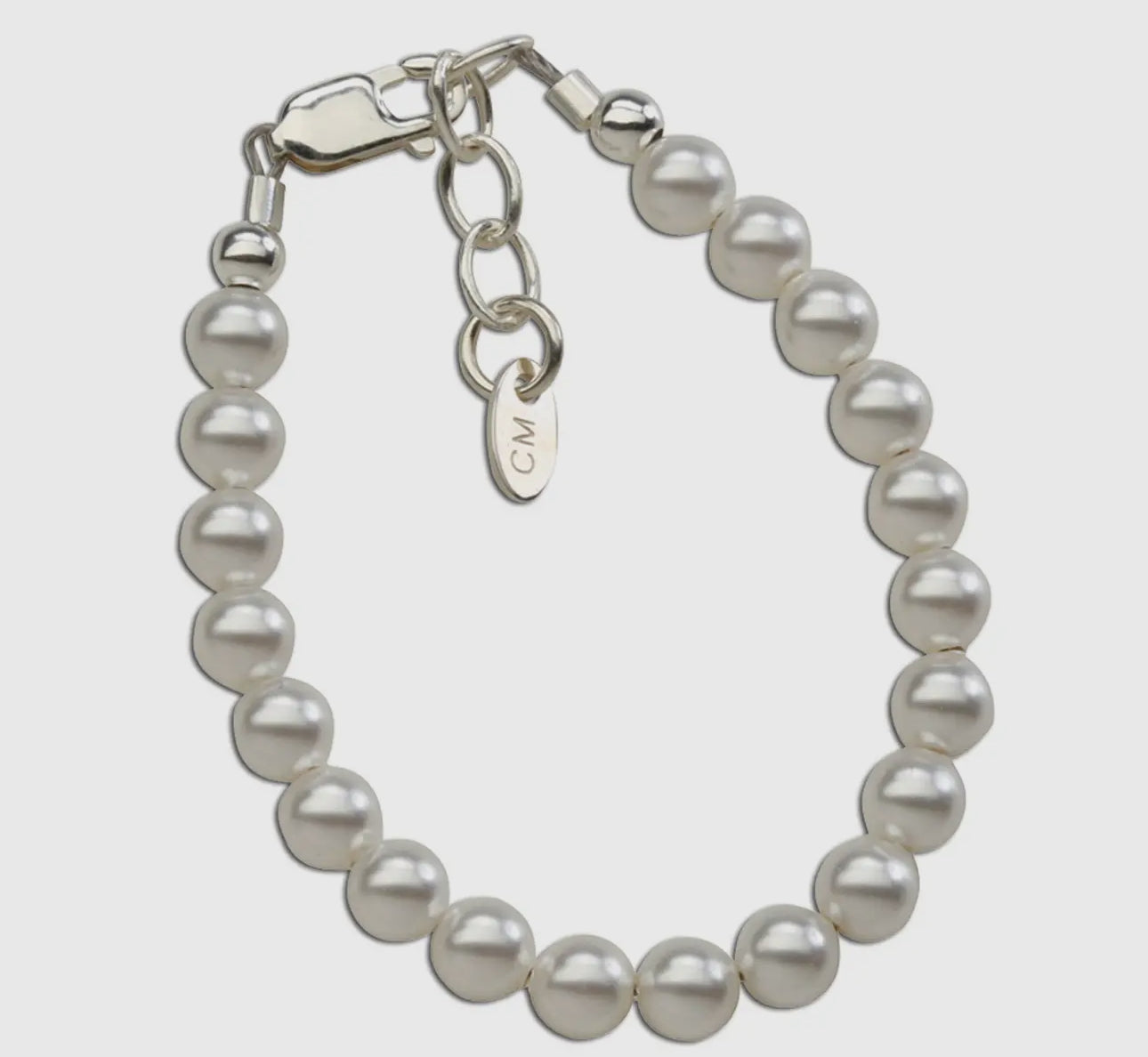 Sterling silver baby’s 1st pearls bracelet