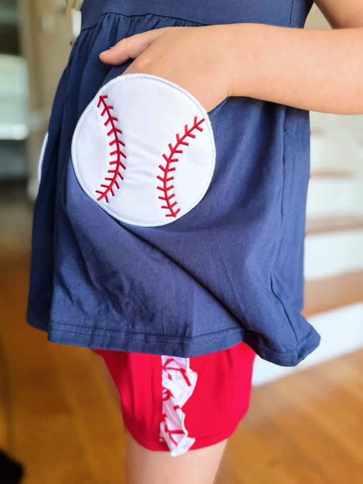 Girls Appliqué baseball set