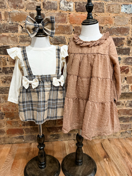 Brown Swiss dot dress