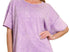Acid wash French terry tee - lavender