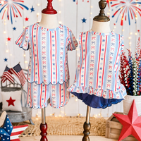 Stars, bows, stripes scallop short set