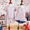 Stars, bows, stripes scallop short set
