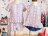 Stars, bows, stripes scallop short set