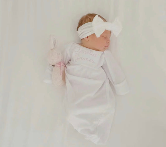 Pima Gown- White - embroidered