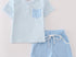 Blue striped boys shirt set