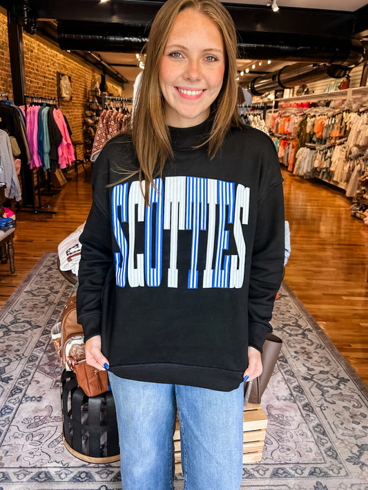 Scotties striped mock neck