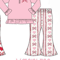 Bow Valentine’s Day girls set