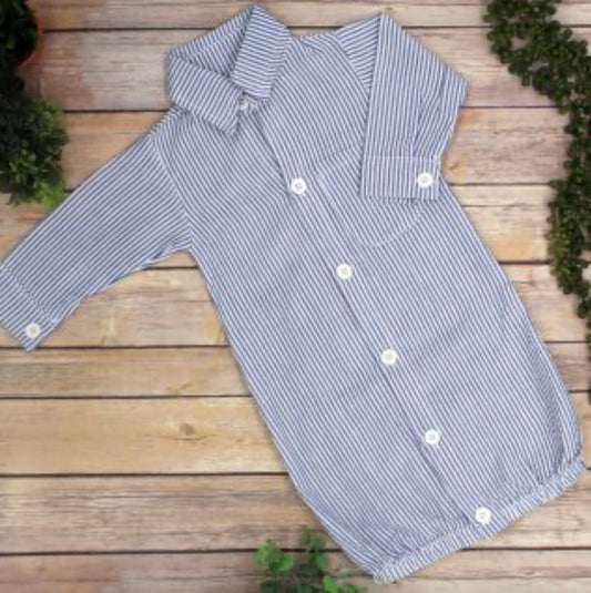 Seersucker Baby Gown - embroider me