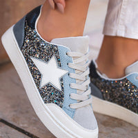Blue sparkle sneakers