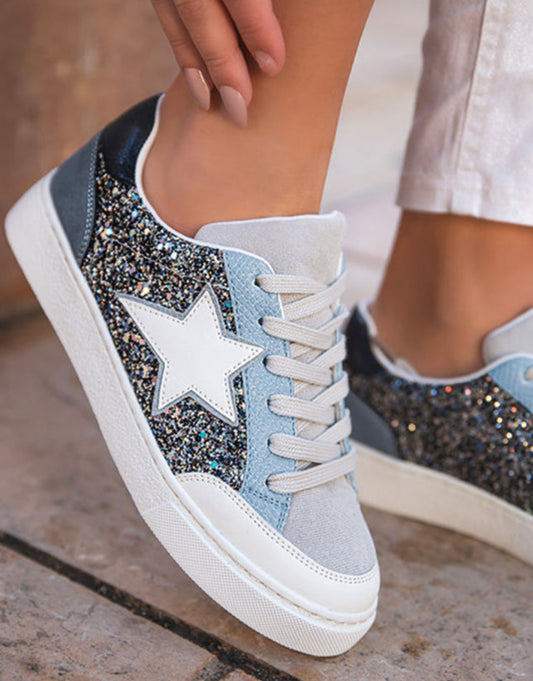 Blue sparkle sneakers