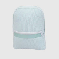 Mint seersucker toddler backpack- includes name/monogram