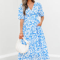 Blue floral dress