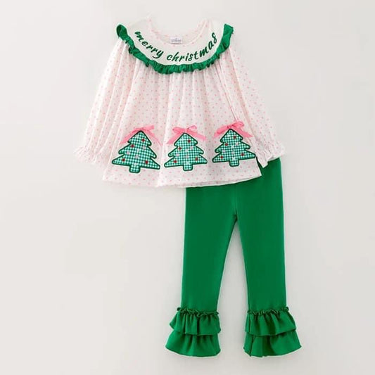 Christmas tree girls pant set