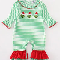 Green guy trio girls romper