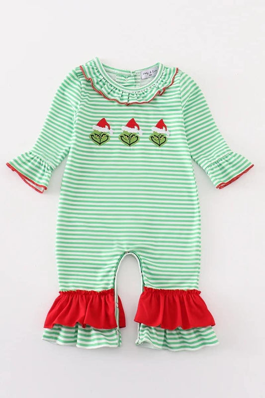 Green guy trio girls romper