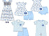 Blue floral bummie set - embroider me