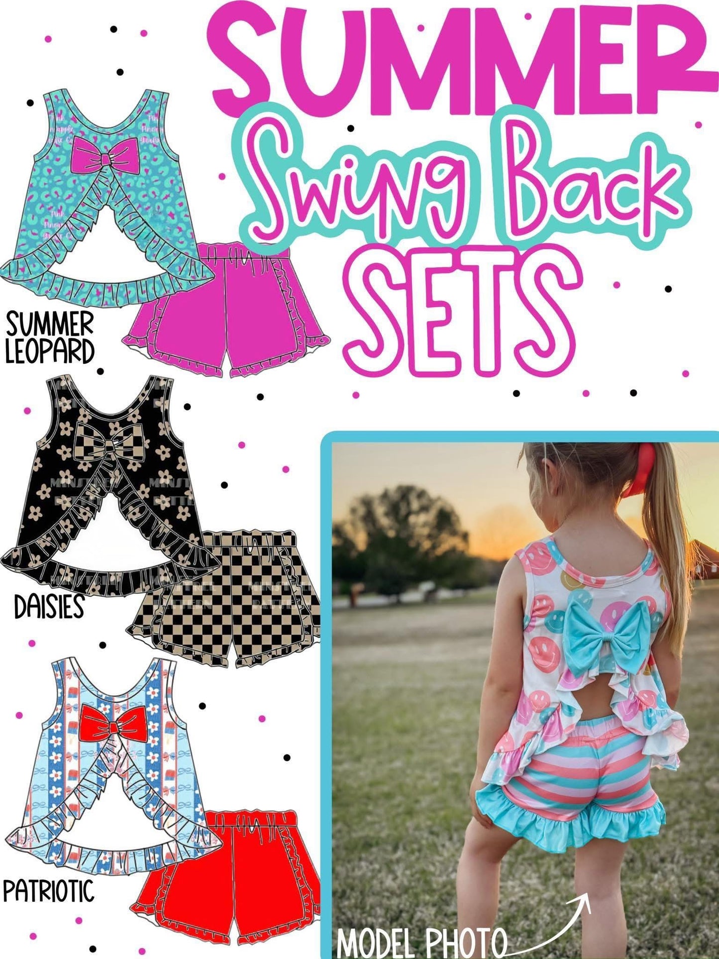 Bow back leopard short set