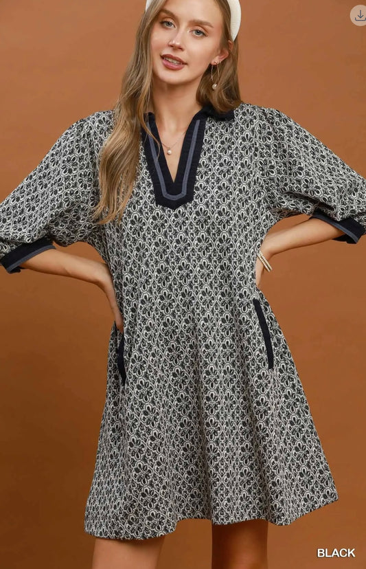 Mix Media Jacquard Dress
