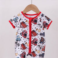 Truck & Car  bamboo romper