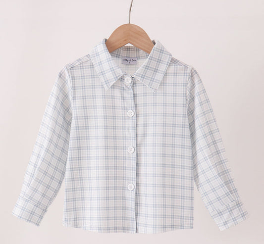 Blue plaid button down