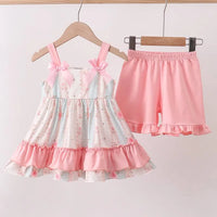 Pink floral short set
