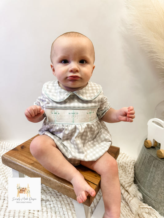 Smocked cross collar bubble