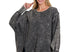 Acid wash exposed seam pullover- ash black