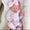 Pink peterpan collar zipper footie
