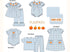 Blue gingham pumpkin girls pant set