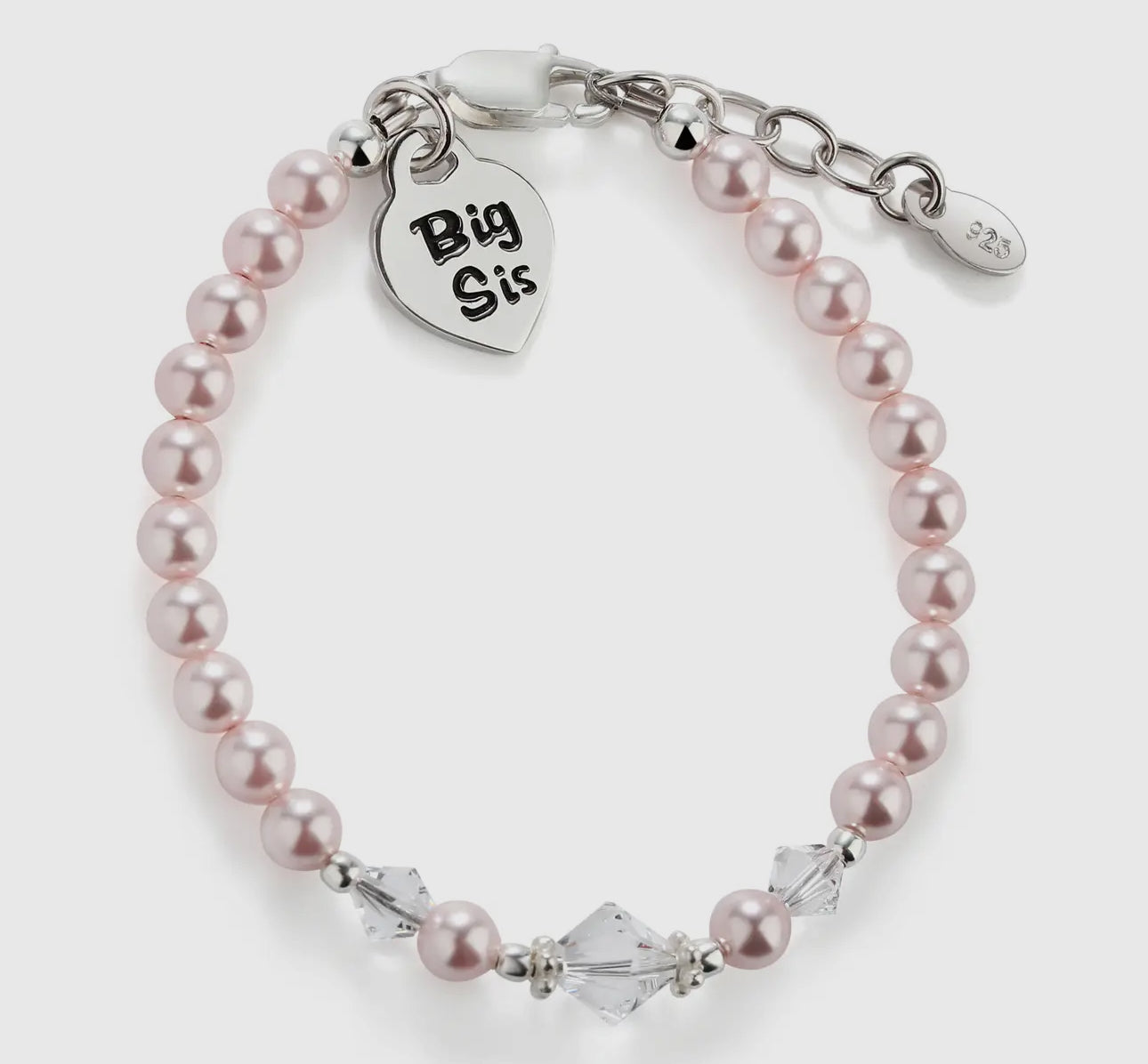 Big sis pink sterling silver bracelet 1-5Y