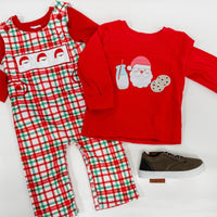 Plaid santa longall set