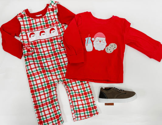 Plaid santa longall set
