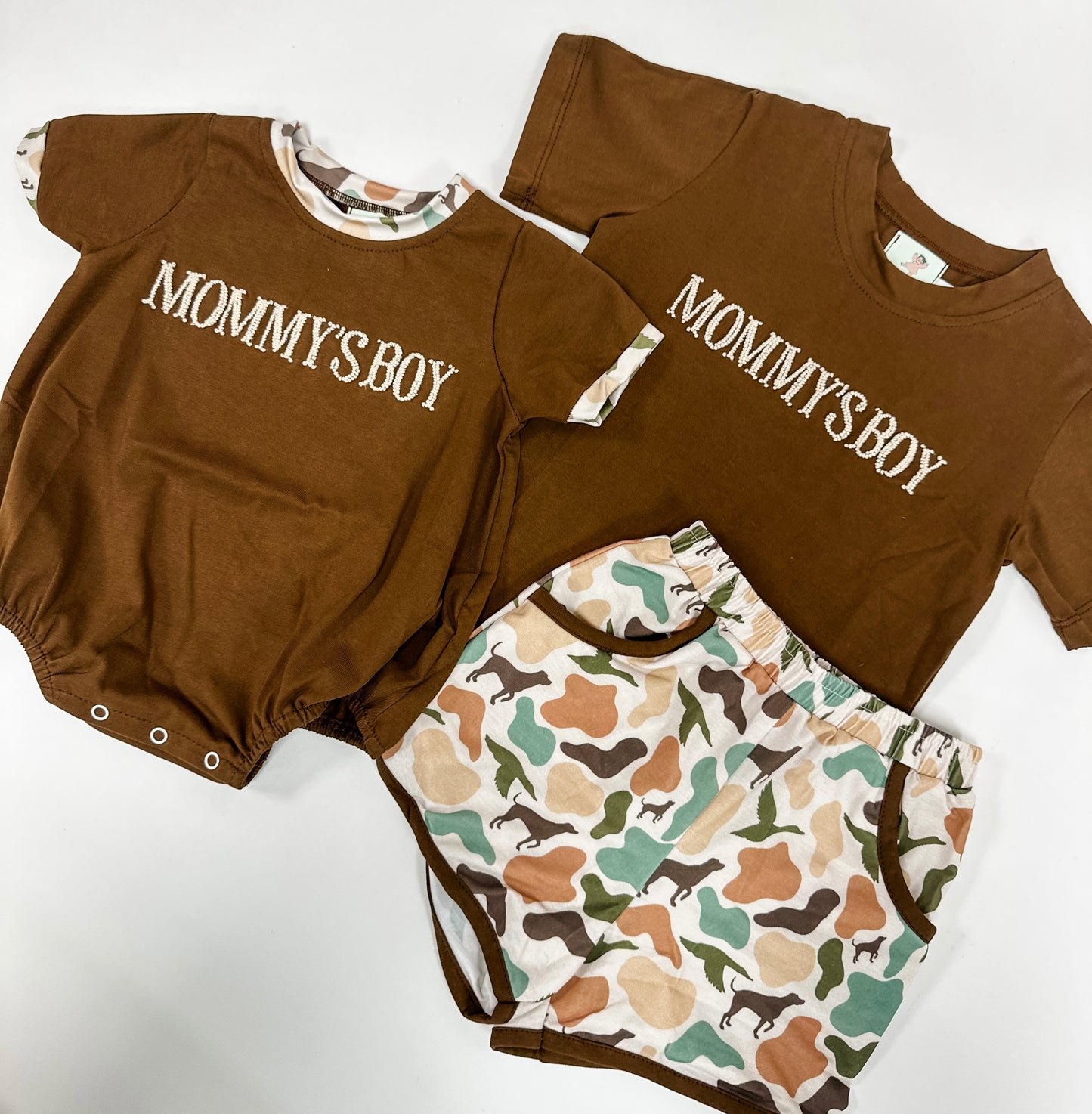 Mommy’s boy French knot camo
