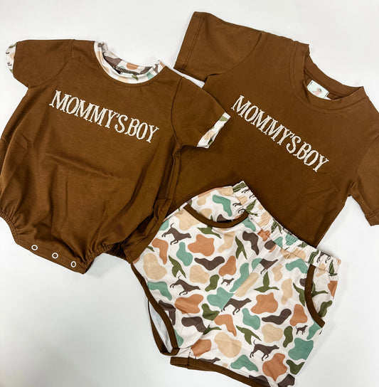Mommy’s boy French knot camo