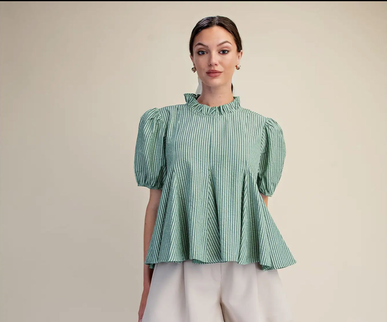 Striped green blouse