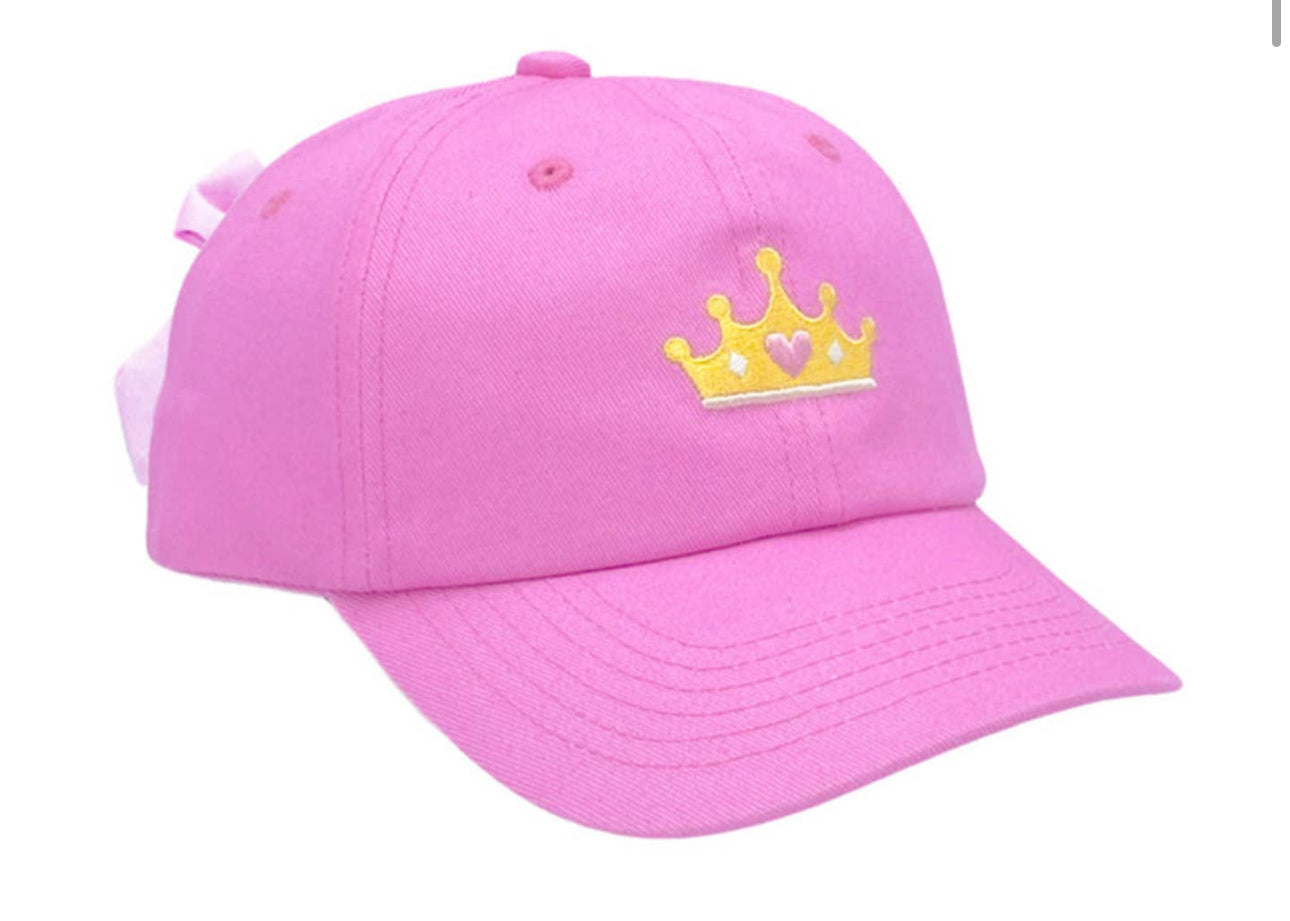 Princess crown bow back hat