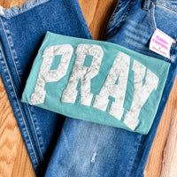 PRAY appliqué green tee