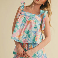 Blue abstract short set