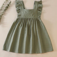 Sage girls linen dress