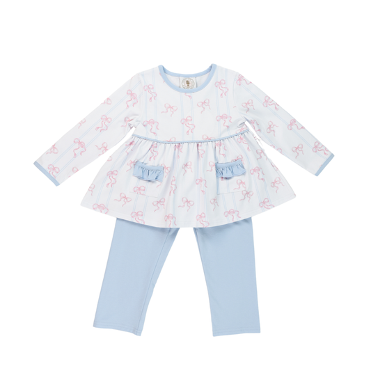 Bowtiful girls London legging set- cypress row