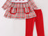Red Santa plaid girl set