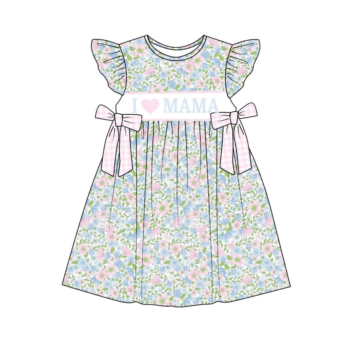 I heart mama smocked dress