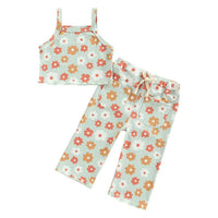 Blue floral girls set