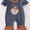 Navy scarecrow girls romper