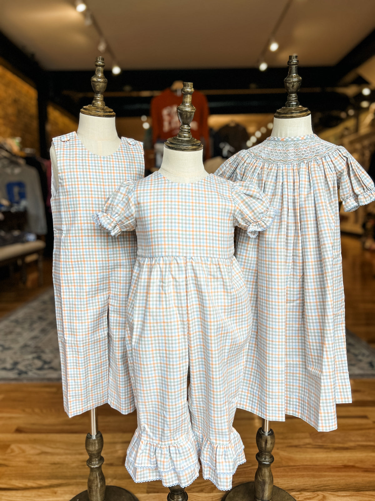 Fall gingham boys longall