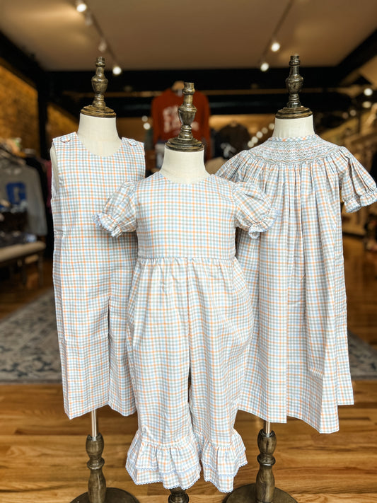 Fall gingham boys longall