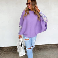 Lavender sweater poncho